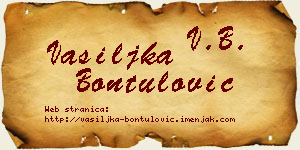 Vasiljka Bontulović vizit kartica